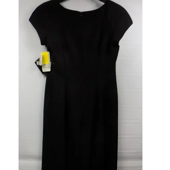Virgo Petite Black Short Sleeve 1/2 Zip Back Full-Length Dress Size 8P NWT - Picture 5 of 10